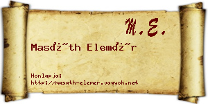 Masáth Elemér névjegykártya